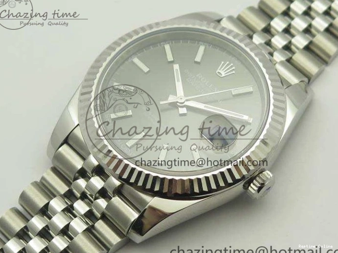 0201 DateJust 126334 SS REF 1:1 Best Edition Gray Dial Stick Markers On New Version Jubilee Bracelet A Bold 3477